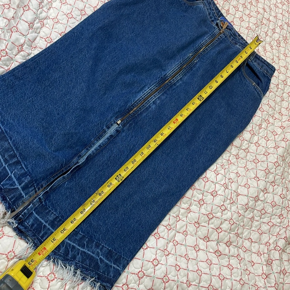 Titanium denim, pencil, asymmetric maxi skirt - Picture 9 of 10